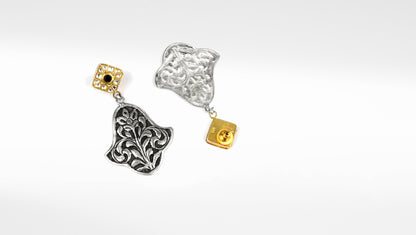 Sangeeta Boochra X Payal Singhal  Nisa Silver Earring with Kundan