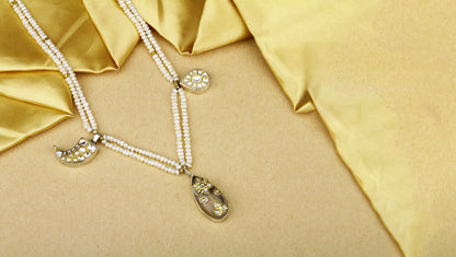 Sangeeta Boochra X Payal Singhal  Mia Silver Necklace with Pearl  Chain