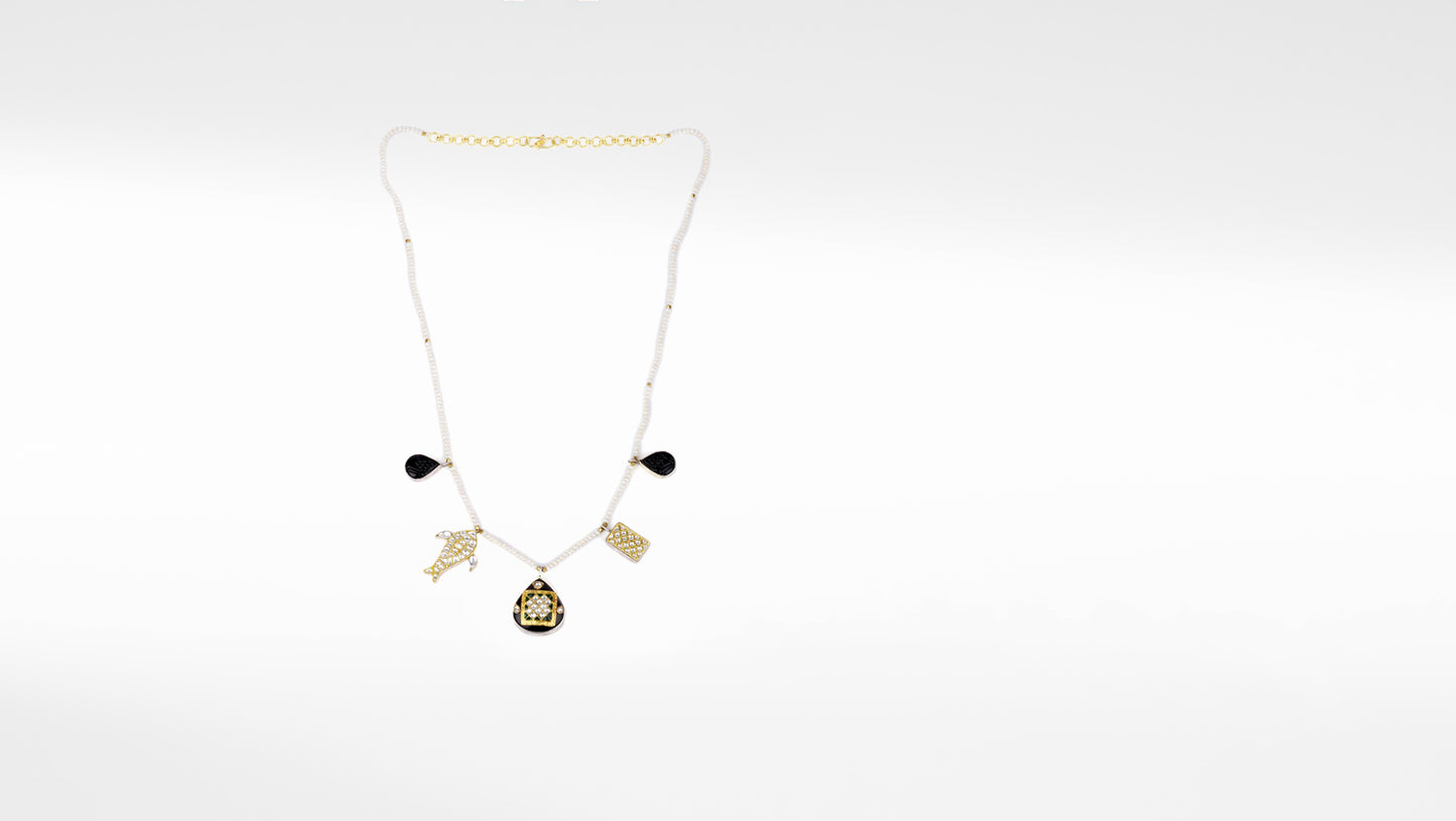 Sangeeta Boochra X Payal Singhal  Nasrin Silver Necklace with Pearl  Chain