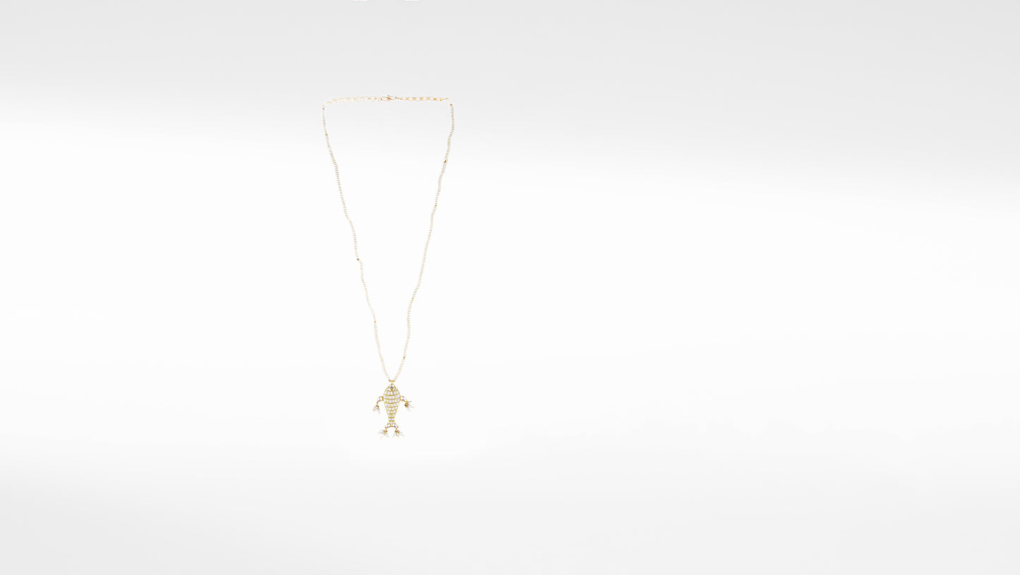 Sangeeta Boochra X Payal Singhal  Tanaz Silver Pendant with Pearl Chain