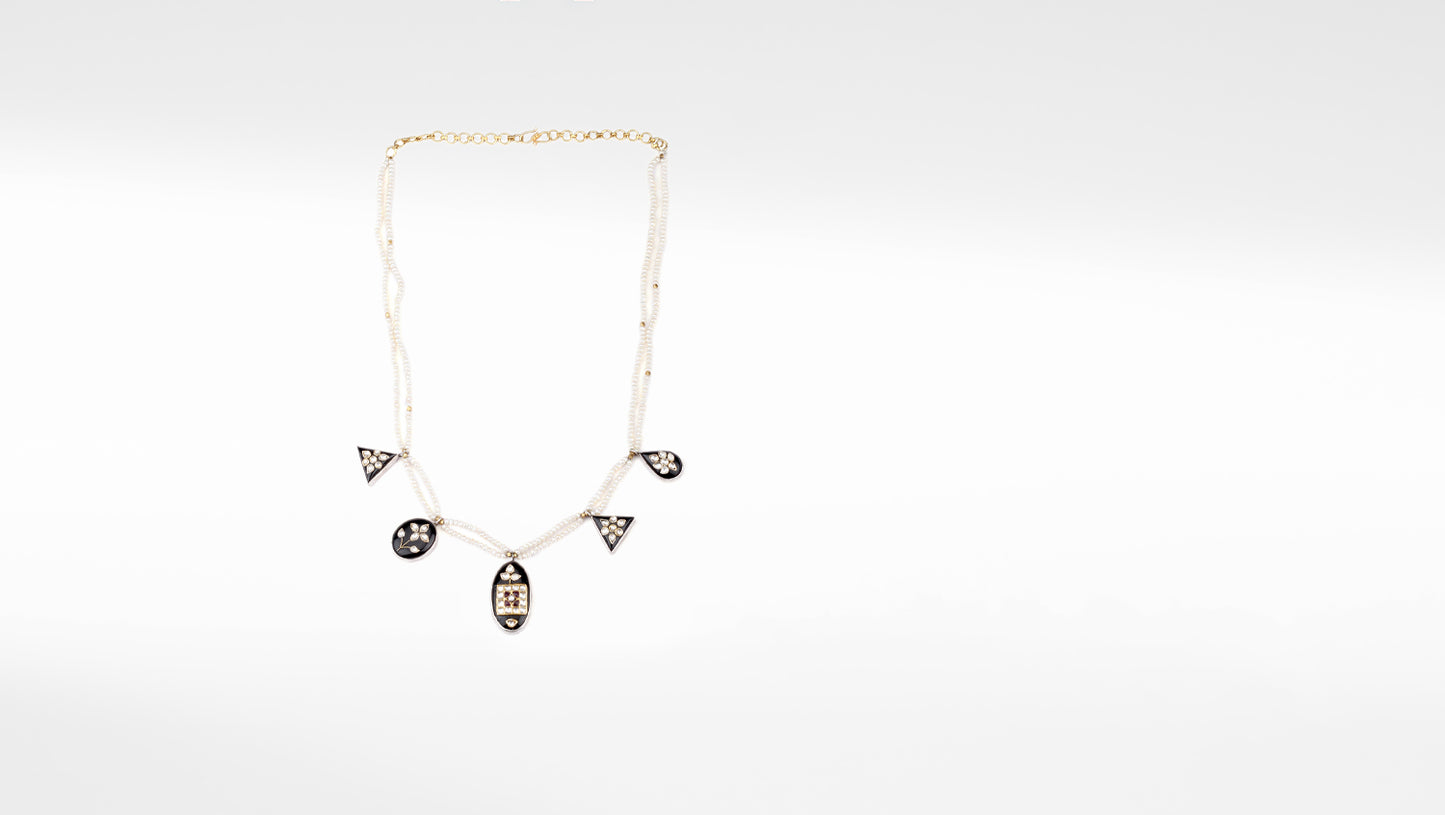 Sangeeta Boochra X Payal Singhal  Alizeh Silver Necklace with Pearl  Chain