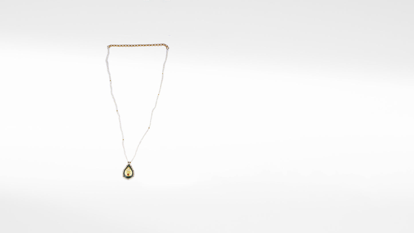 Sangeeta Boochra X Payal Singhal  Rahmat Silver Pendant with Pearl Chain