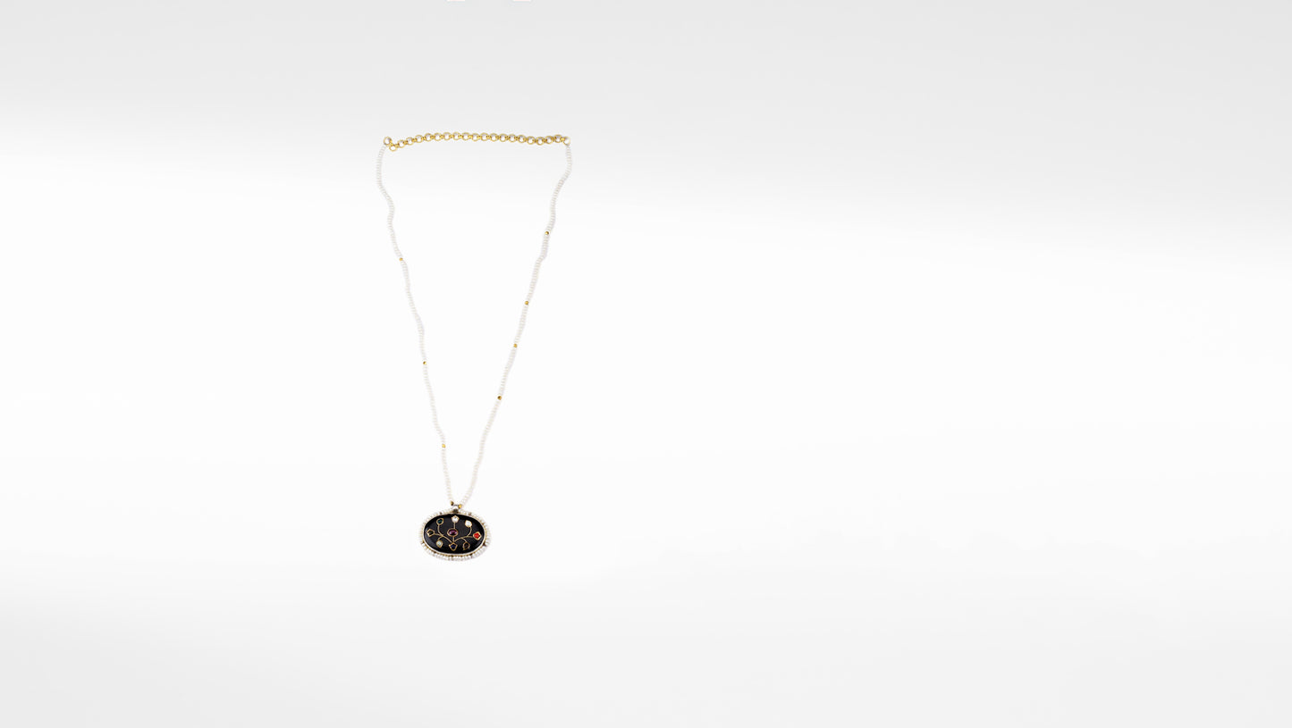 Sangeeta Boochra X Payal Singhal  Seher Silver Pendant with Pearl Chain