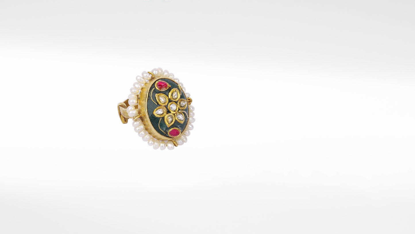 Sangeeta Boochra X Payal Singhal Inayat Silver Green Aventurine Ring