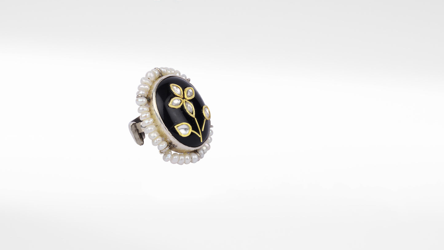 Sangeeta Boochra X Payal Singhal  Maryam Silver Ring with Pearls