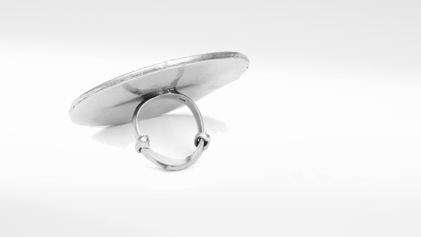 Sangeeta Boochra Silver Oxidised Traditional Ring