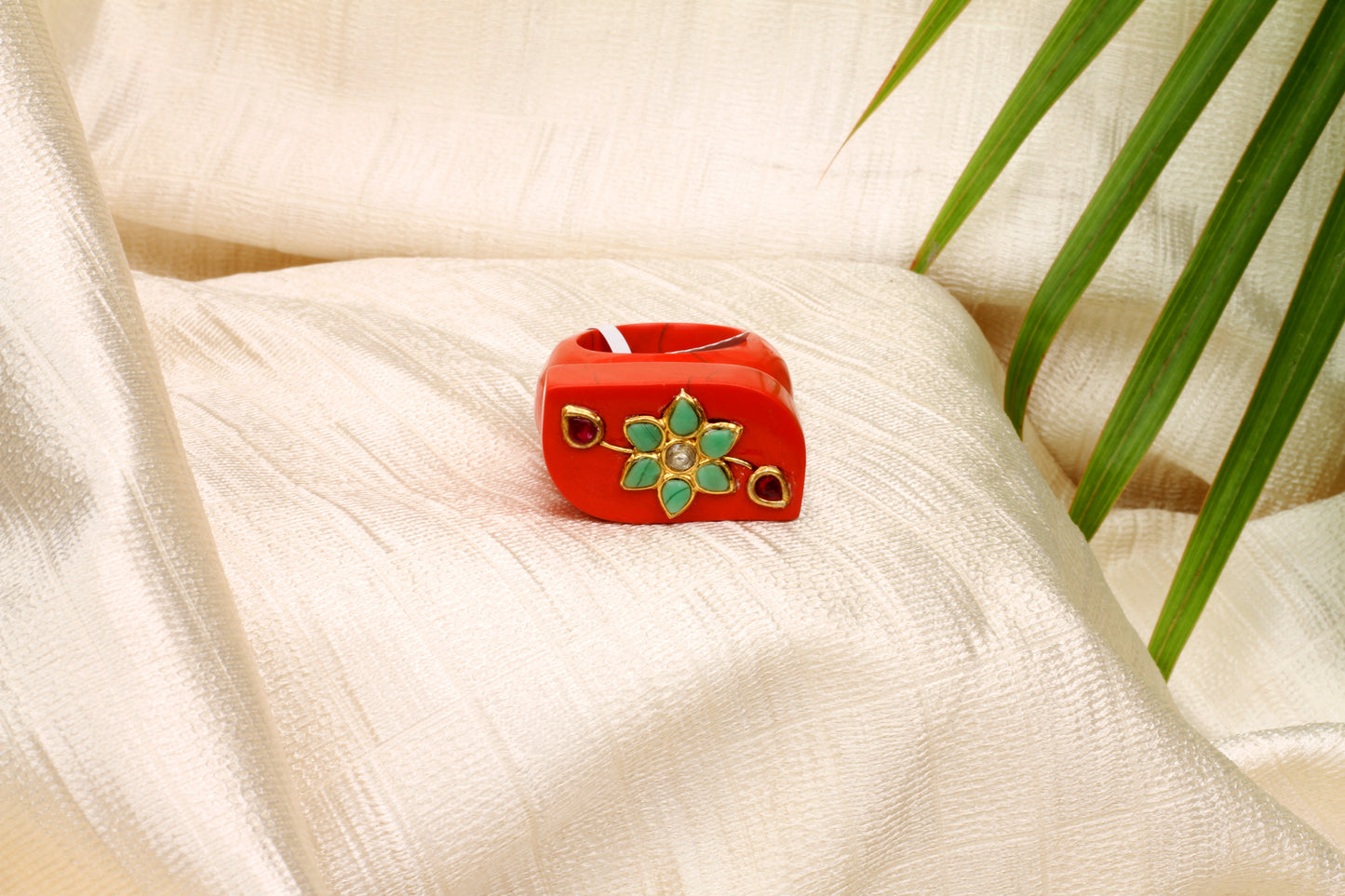 Red Coral Gemstone Ring By Sangeeta Boochra