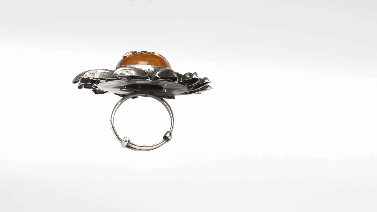 Sangeeta Boochra Silver Onyx Ring