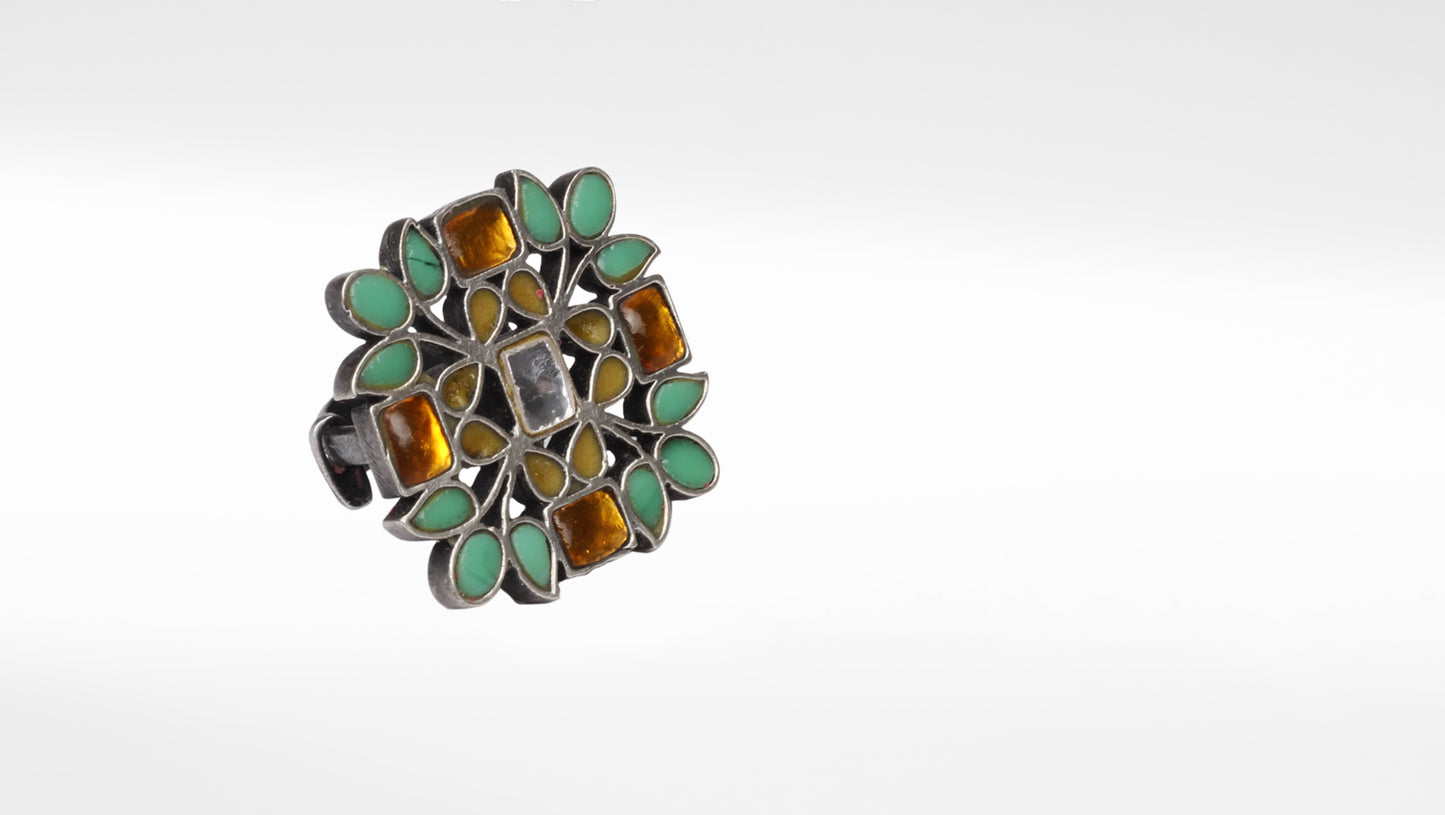 Sangeeta Boochra Silver Adjustable Traditional Ring