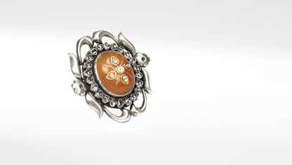 Sangeeta Boochra Silver Motifs Ring