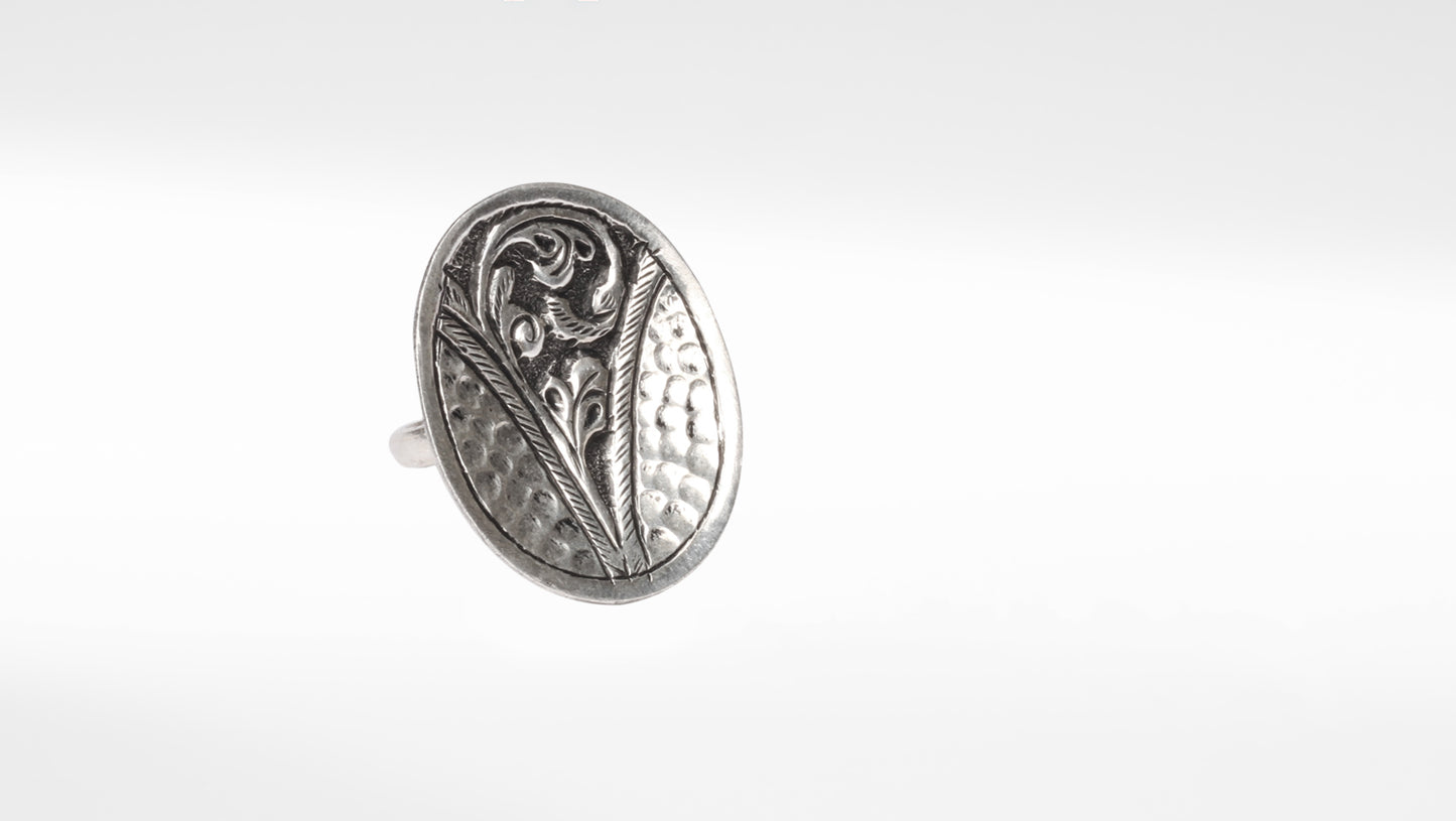 Sangeeta Boochra Silver Traditional Engraved Ring