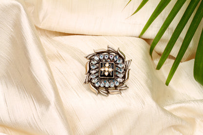 Sangeeta Boochra Silver Onyx Ring