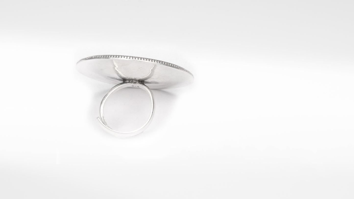 Sangeeta Boochra Silver Engraved Traditional Adjustable Motifs Ring