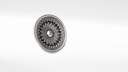 Sangeeta Boochra Silver Engraved Traditional Adjustable Motifs Ring
