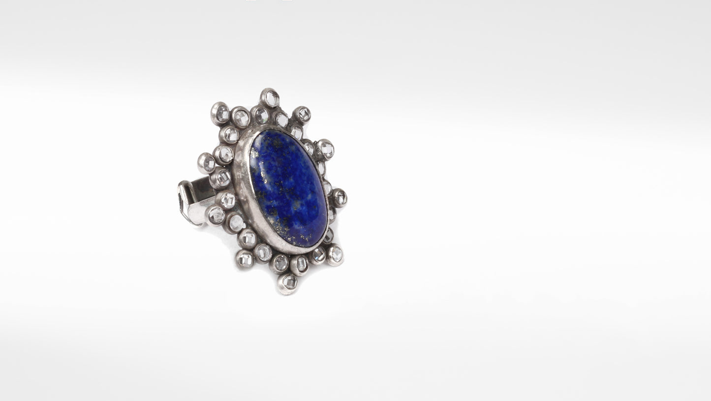 Sangeeta Boochra Silver Oxidised Adjustable Ring