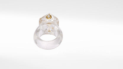 Sangeeta Boochra Gemstone Traditional Ring with Gold Plated Inlay