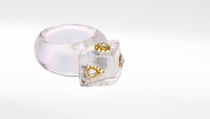 Sangeeta Boochra Gemstone Traditional Ring with Gold Plated Inlay