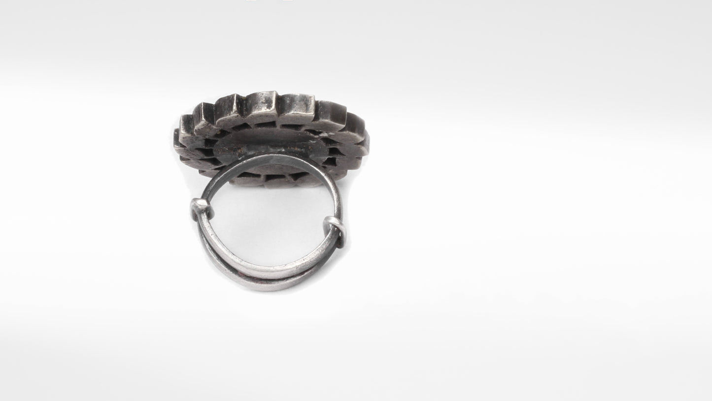 Silver Oxidised Adjustable Ring