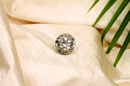 Silver Oxidised Adjustable Ring