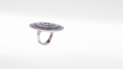 Intricate Silver Chakra Ring