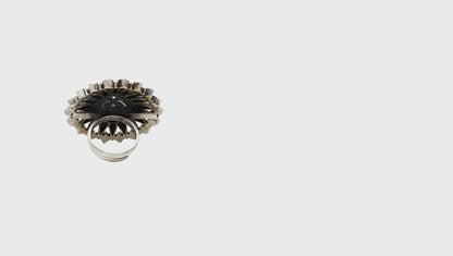 "Sophisticated Polish: Sangeeta Boochra Silver Handcrafted Ring "