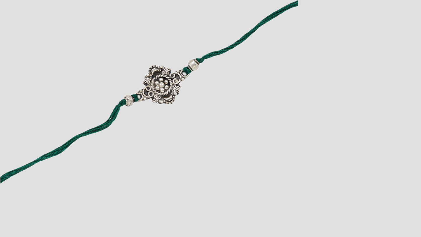 Royal Heritage Silver Rakhi by Sangeeta Boochra