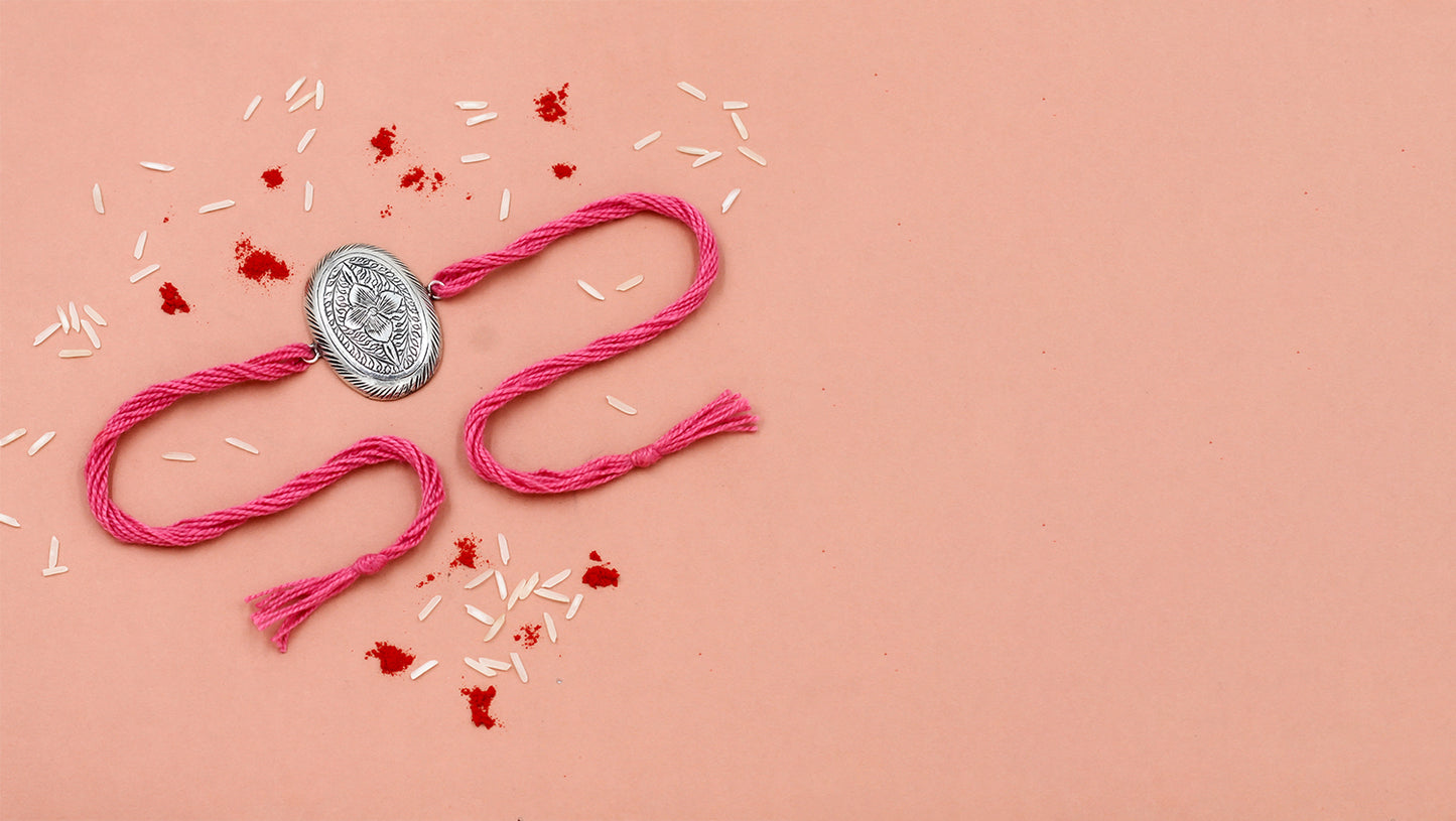 Vintage Bloom Silver Rakhi – by Sangeeta Boochra