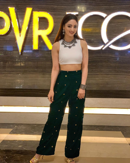 Sandeepa Dhar In Silver Necklace , Earring and Bangle