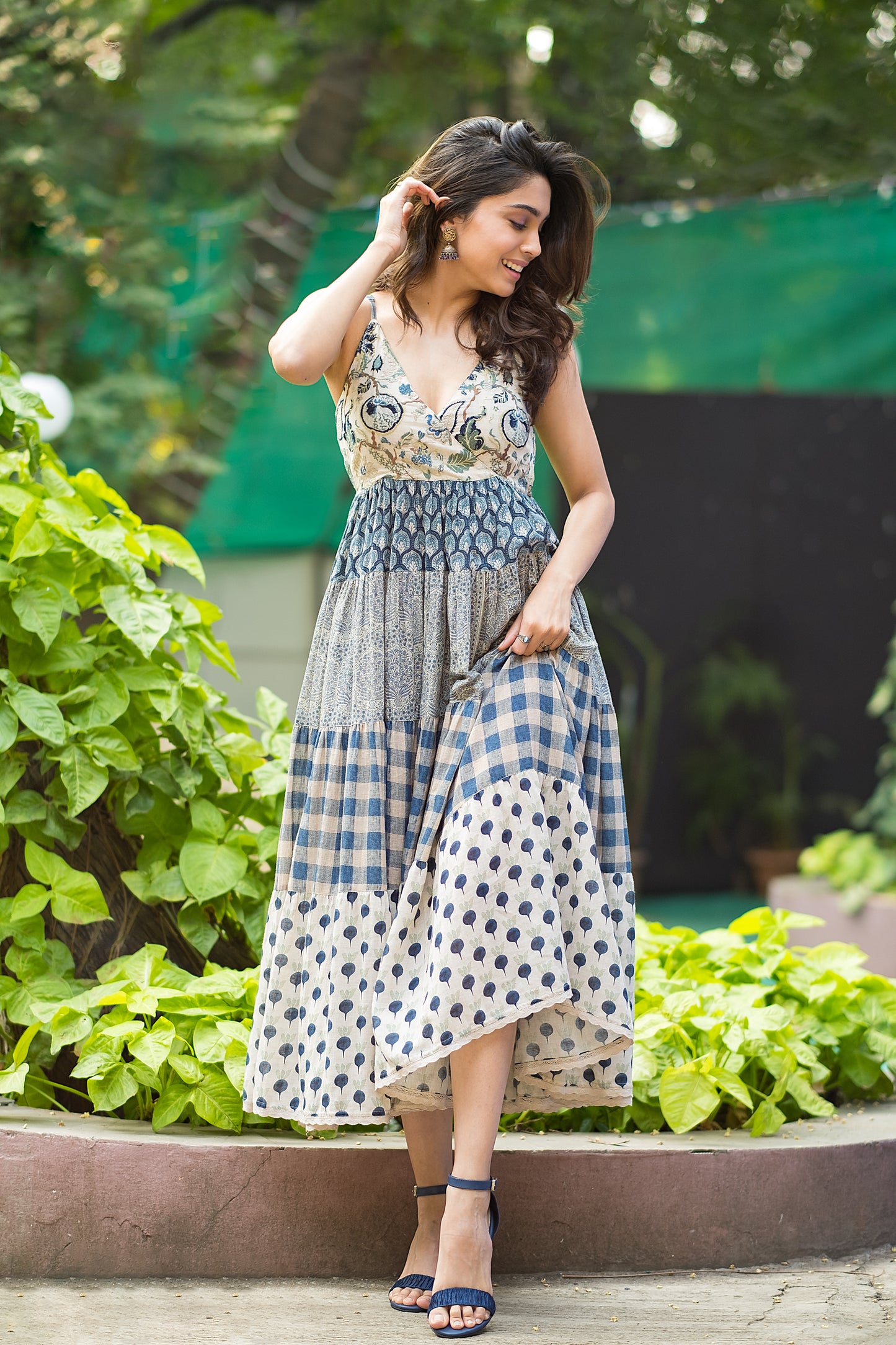 Sharvari in silver earring and ring