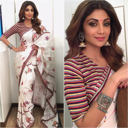 Shilpa Shetty in Sangeeta Boochra Silver Handmade Earrings