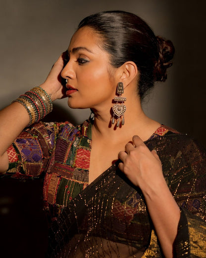 Parvathy Thiruvothu in Handcrafted Earrings by Sangeeta Boochra