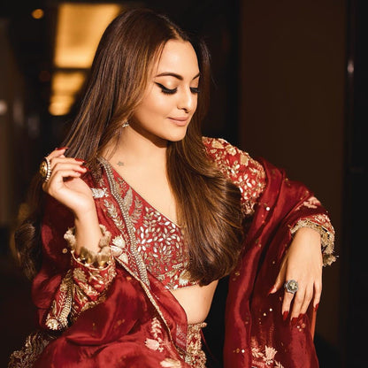 Sonakshi Sinha In Silver Jewellery