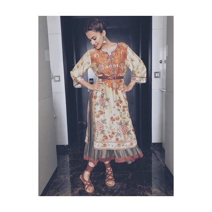 Taapsee Pannu in Sangeeta Boochra Silver Handmade Earrings Studded With Pearls Stone