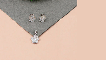 Galaxy-Inspired Elegance CZ Earrings with Pendant Combo Set