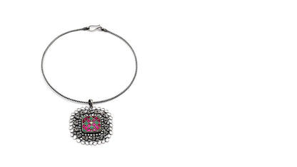 Vividh- Silver Zara Kundan Necklace