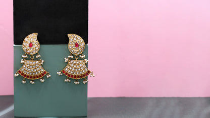 "Gilded Grace: Sangeeta Boochra Kundan Earrings "