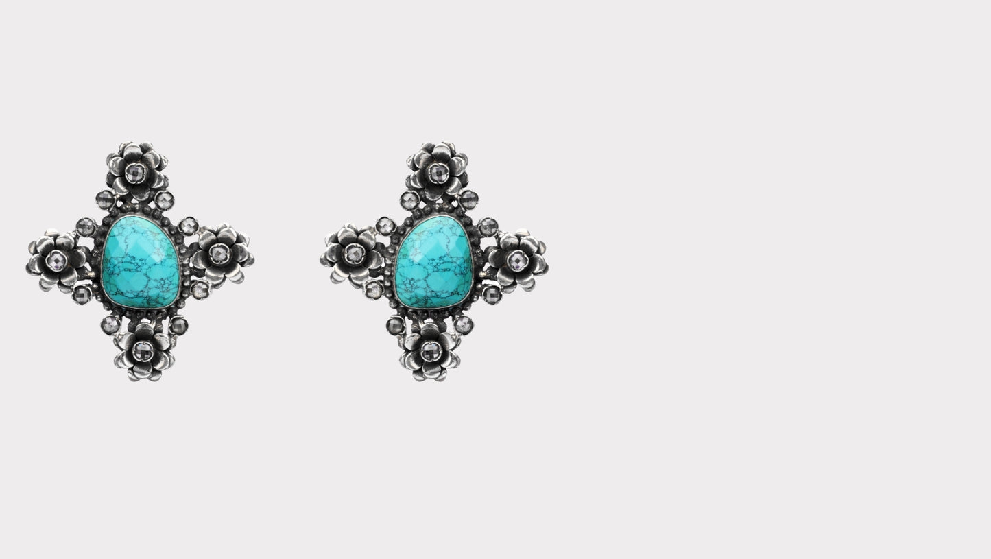 Silver Rubina Turquoise Earrings