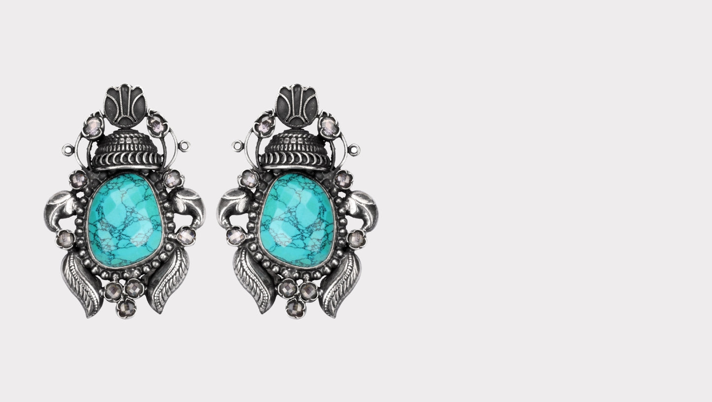 Silver Aasiya Turquoise Earrings