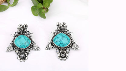 Silver Naurah Turquoise Earrings