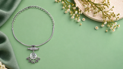 Timeless Elegance: Sangeeta Boochra Silver Statement Necklace
