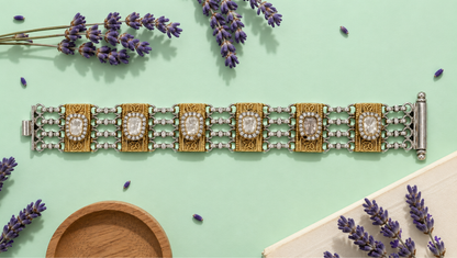 Sangeeta Boochra Handcrafted Dual-Tone Silver Bracelet