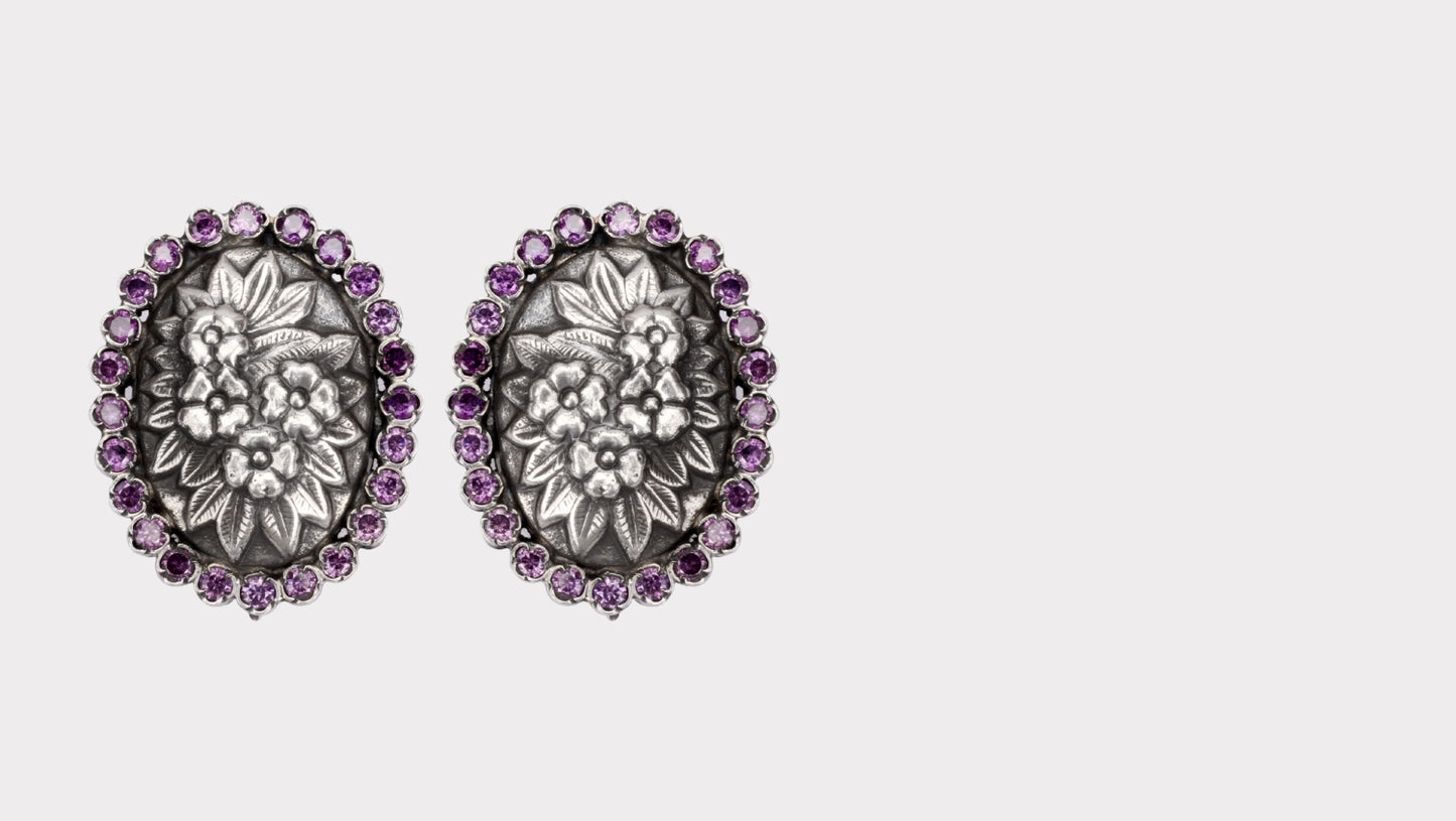 Silver Aella Floral Earrings