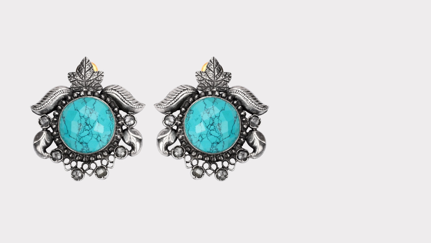 Silver Adia Turquoise Earrings