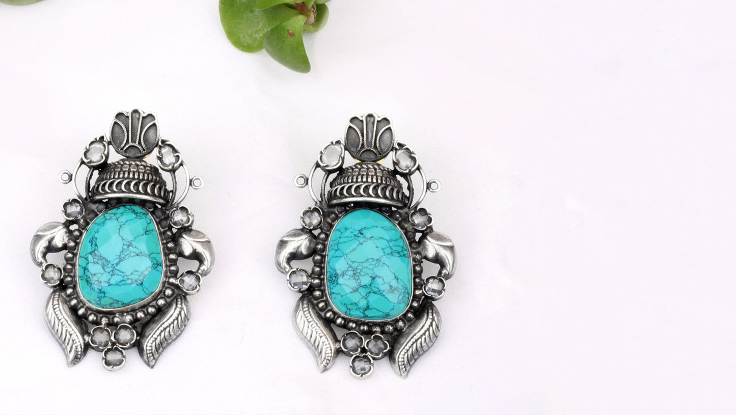 Silver Aasiya Turquoise Earrings