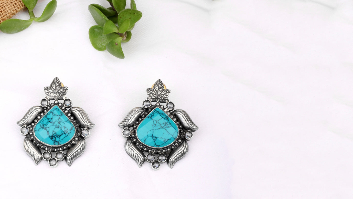 Silver Annika Turquoise Earrings