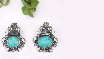 Silver Aasiya Turquoise Earrings