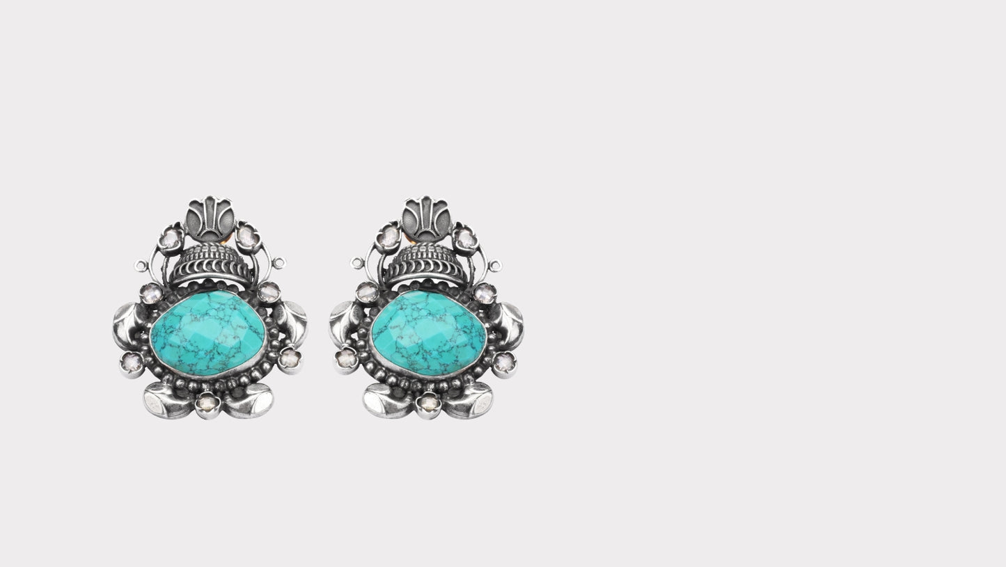 Silver Aasiya Turquoise Earrings