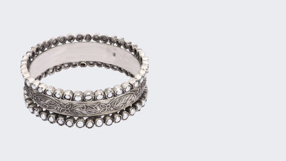 Floral Sabrina Silver Bracelet with delicate floral design