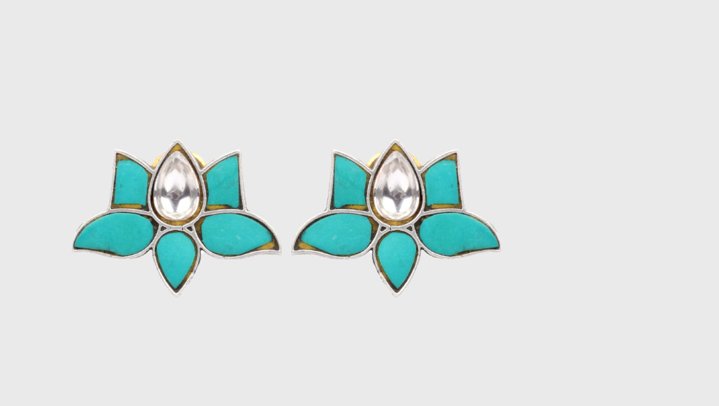 Silver Luana Floral Studs