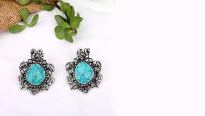 Silver Sumaira Turquoise Earrings